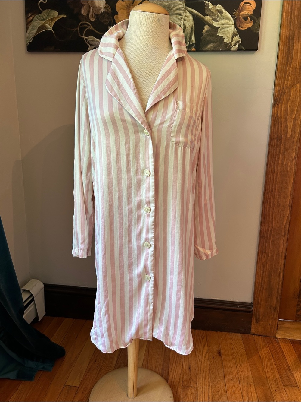 Morgan Lane Pink and Cream Striped nightgown